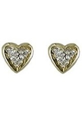 gorgeous little gold heart diamond earrings for babies